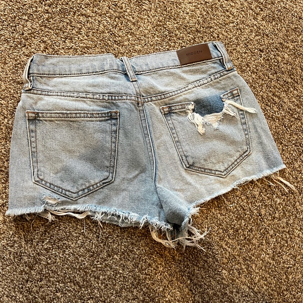 Blue Distressed Jean Shorts Vintage Style